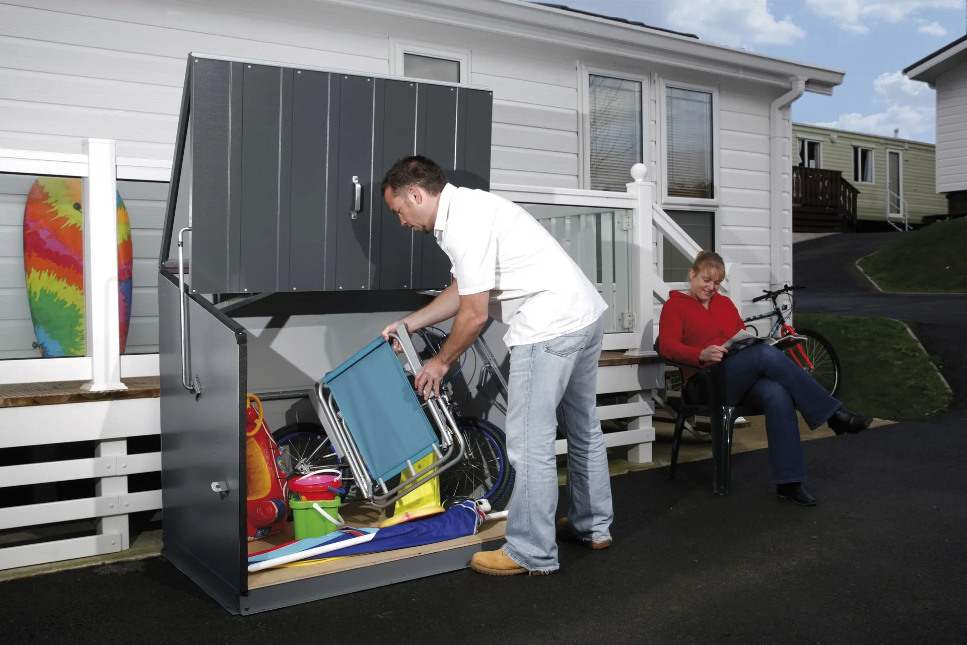 Geräte- und Aufbewahrungsbox Stowaway anthrazit - 4