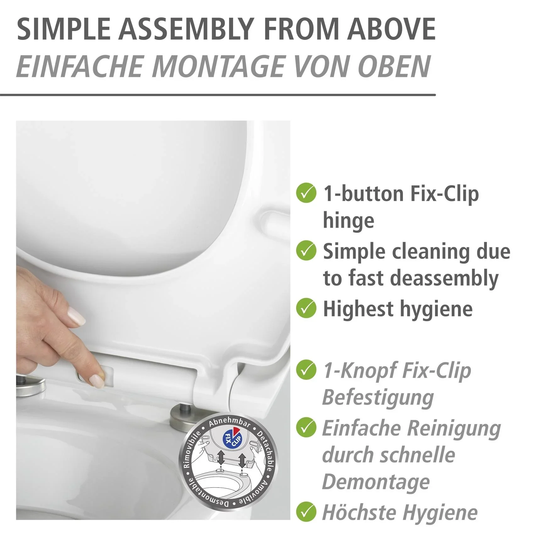 Premium WC-Sitz Big Leaves mit Relief, aus antibakteriellem Duroplast, mit Absenkautomatik - 0