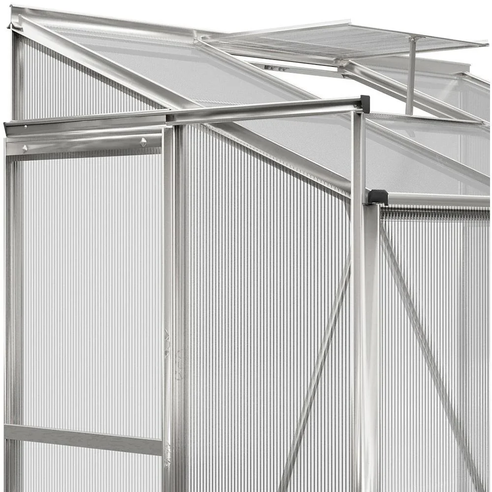 Aluminium-Seitengewächshaus 192x127x202cm mit Fenster - 1
