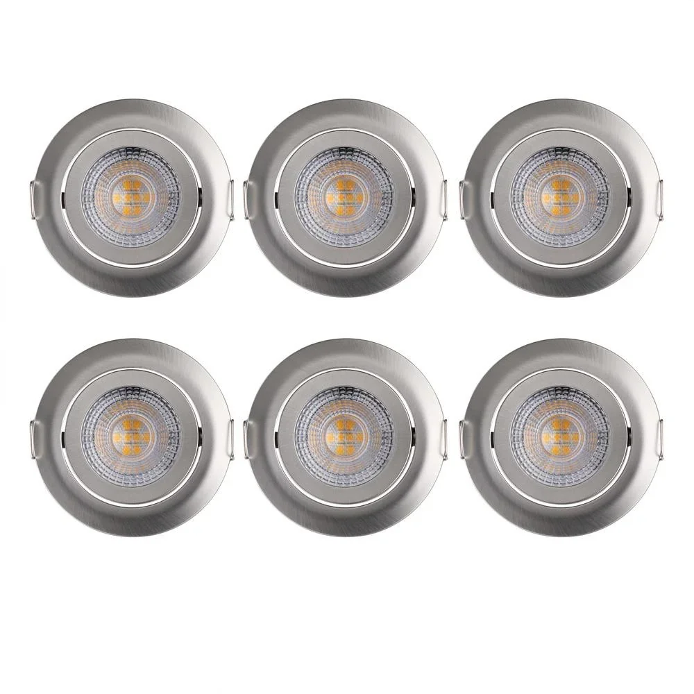 LED-Downlight Krog 6-teiliges Set Nickel - 0