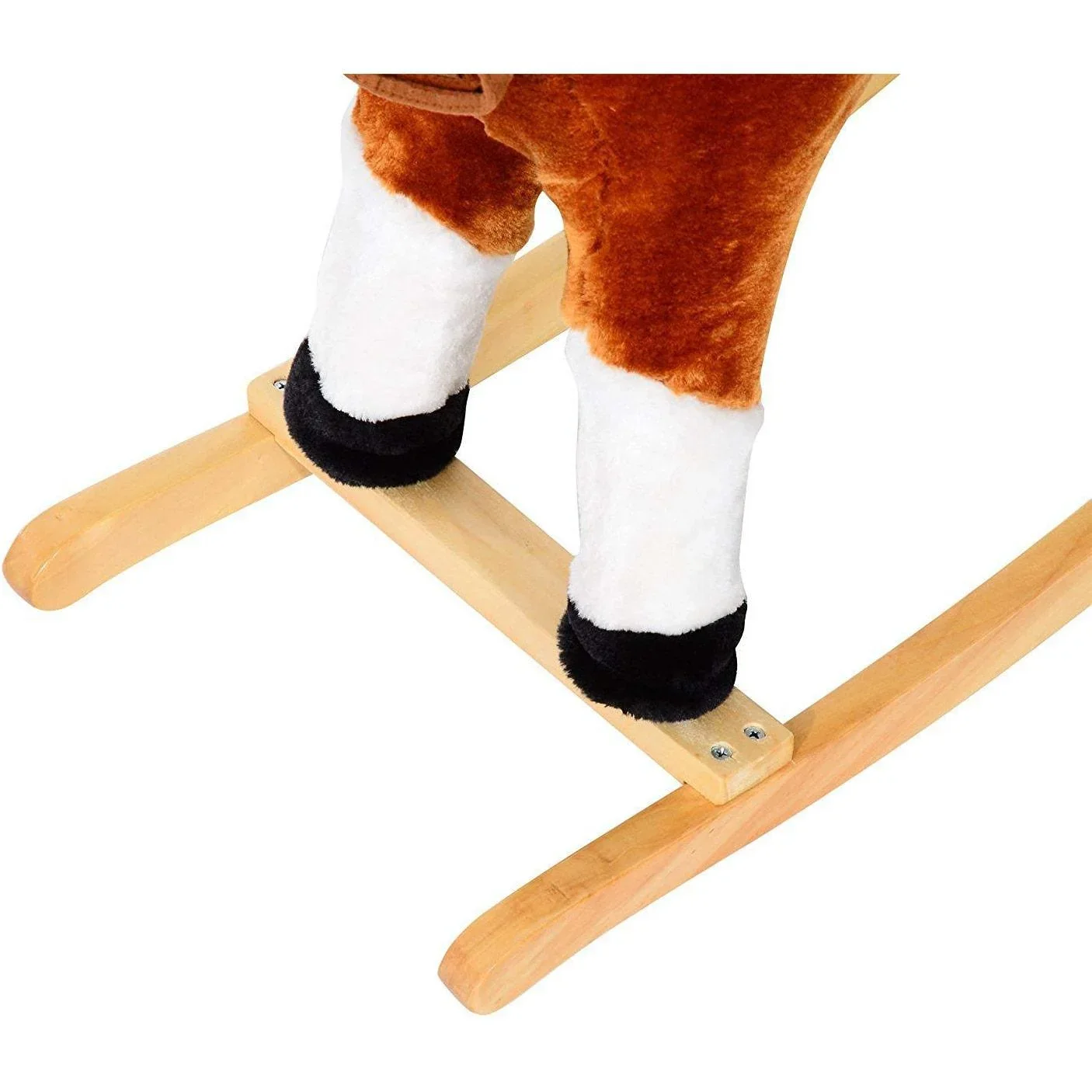 Schaukelpferd Kinder Schaukeltier Schaukelspielzeug Wiehern Braun - 0