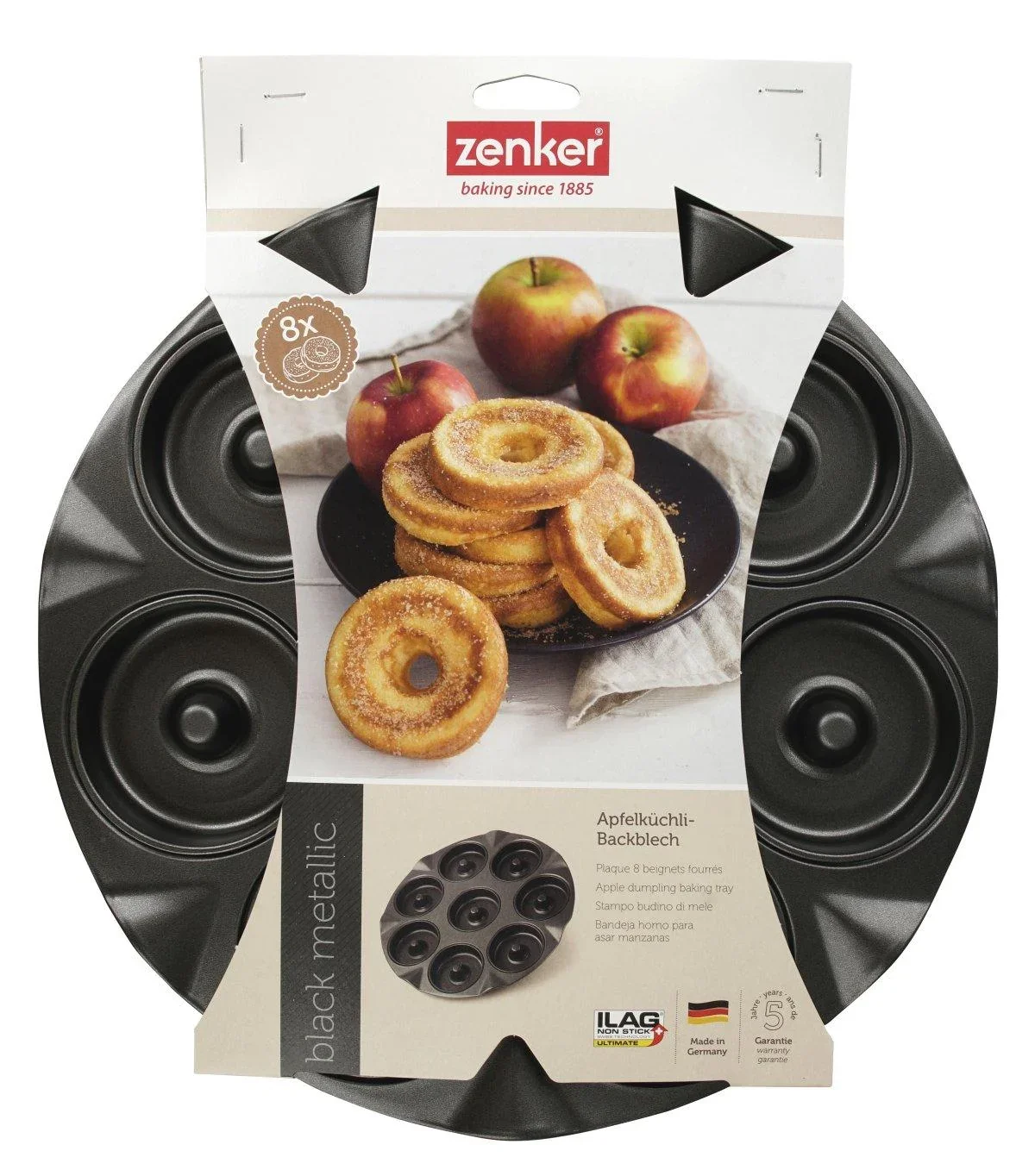 Apfelküchlein-Backblech 8-er, Ø 33 x 3 cm - 0