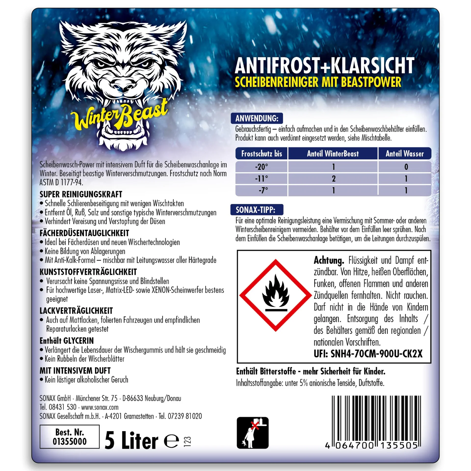 AntiFrost und KlarSicht - "Winter Beast" -20°C, 5 Liter - 2
