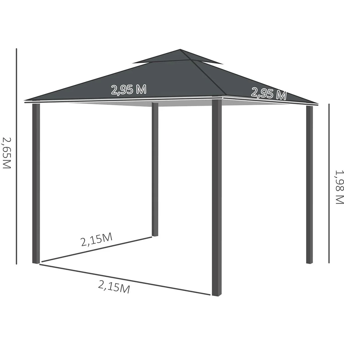 Gartenpavillon Pavillon ca. 3 x 3 - 3