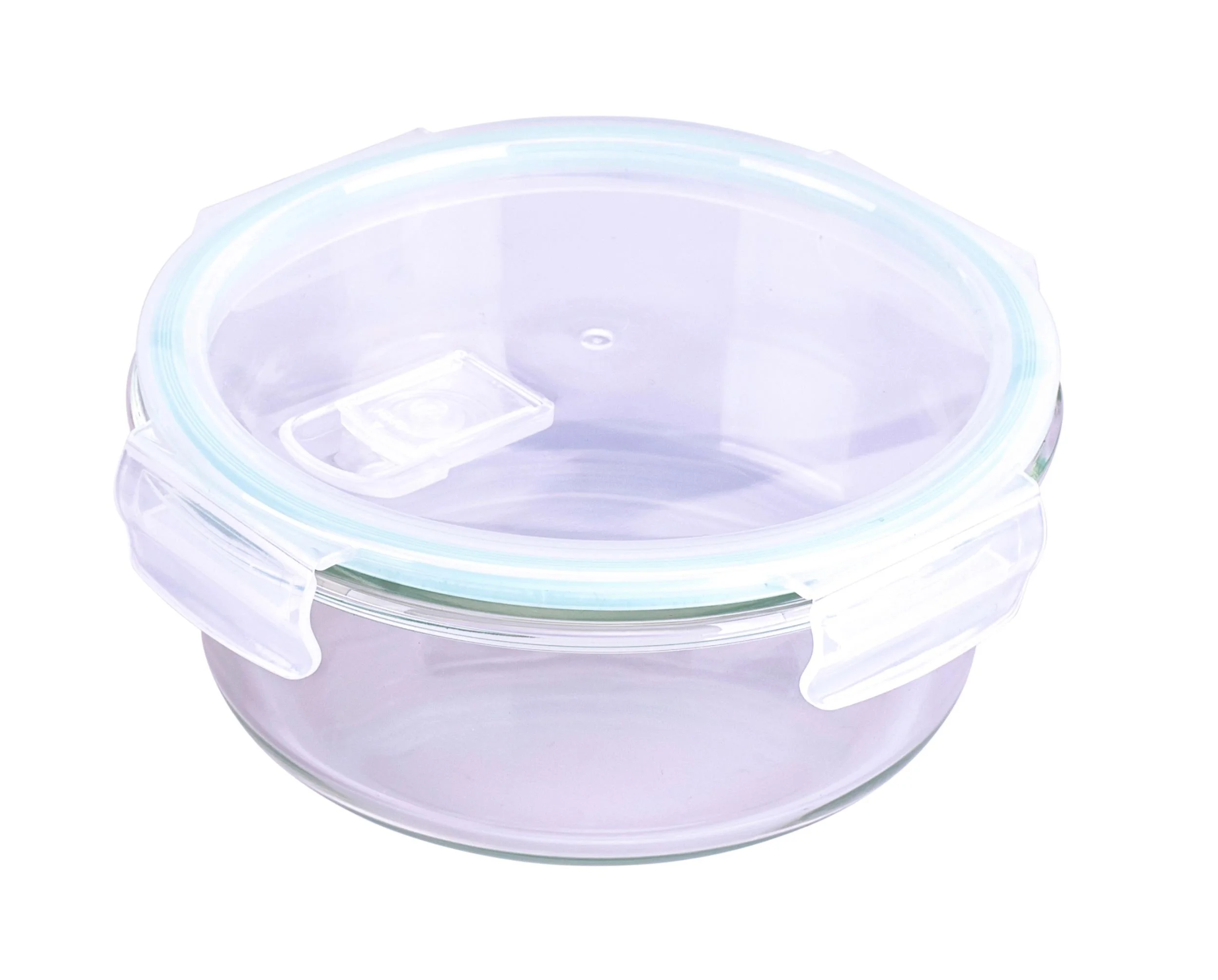 Glasfrischhaltedose mit Mikrowellendeckel rund 400 ml - 1