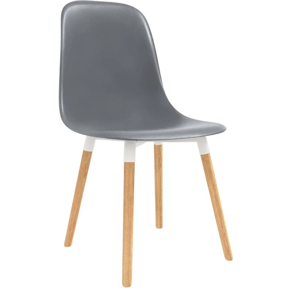 Esstischstühle 2tlg. Kunststoff grau - 1