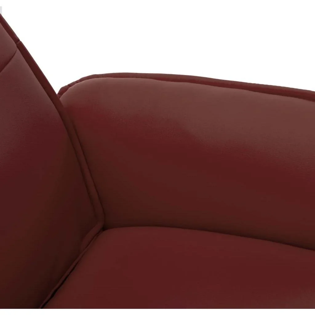 Massagesessel verstellbar mit Fußhocker Kunstleder weinrot - 3