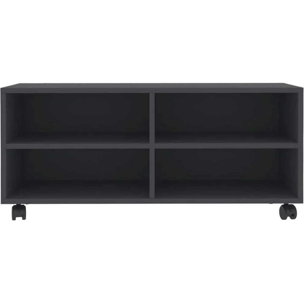 TV-Schrank mit Rollen 90x35x35 cm Spanplatte grau - 0