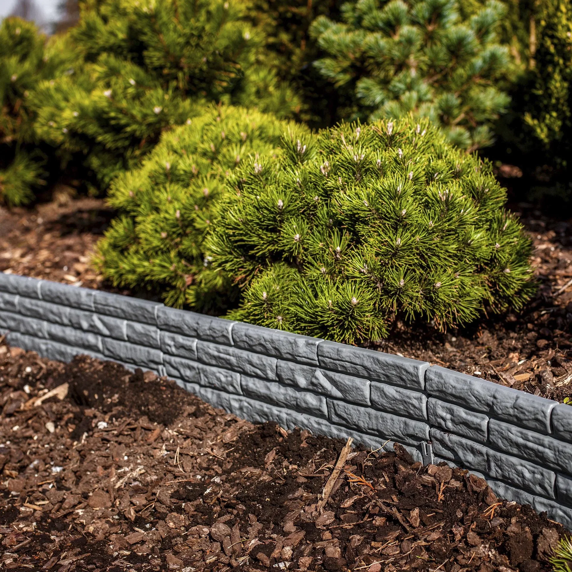 Beet-Einfassung "GARTENMAUER" in Stein-Optik, 5-teilig, 290 cm - 0