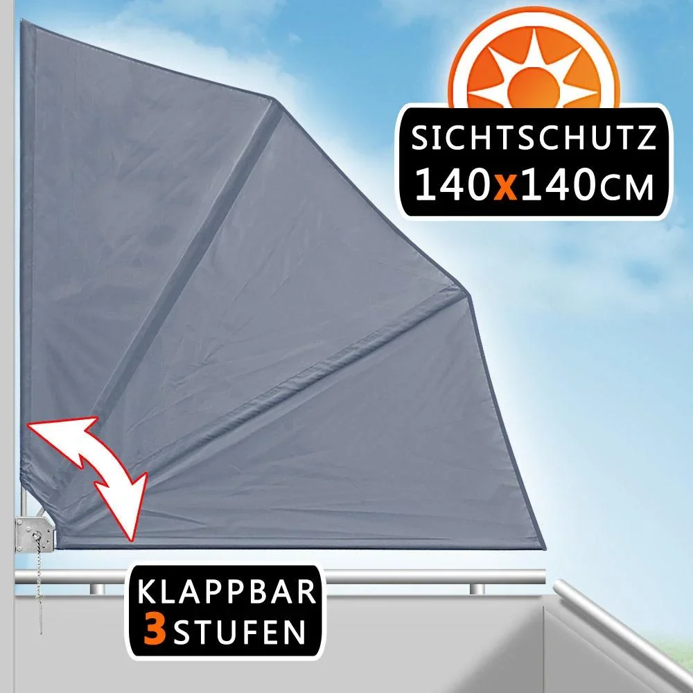 Sonnensegel - faltbar - Anthrazit - 140x140cm - 1