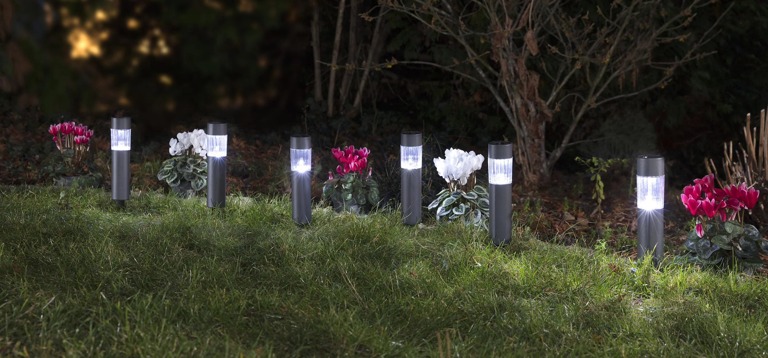 Solar Poller Leuchten in dunkelgrau - 6er Set - 1