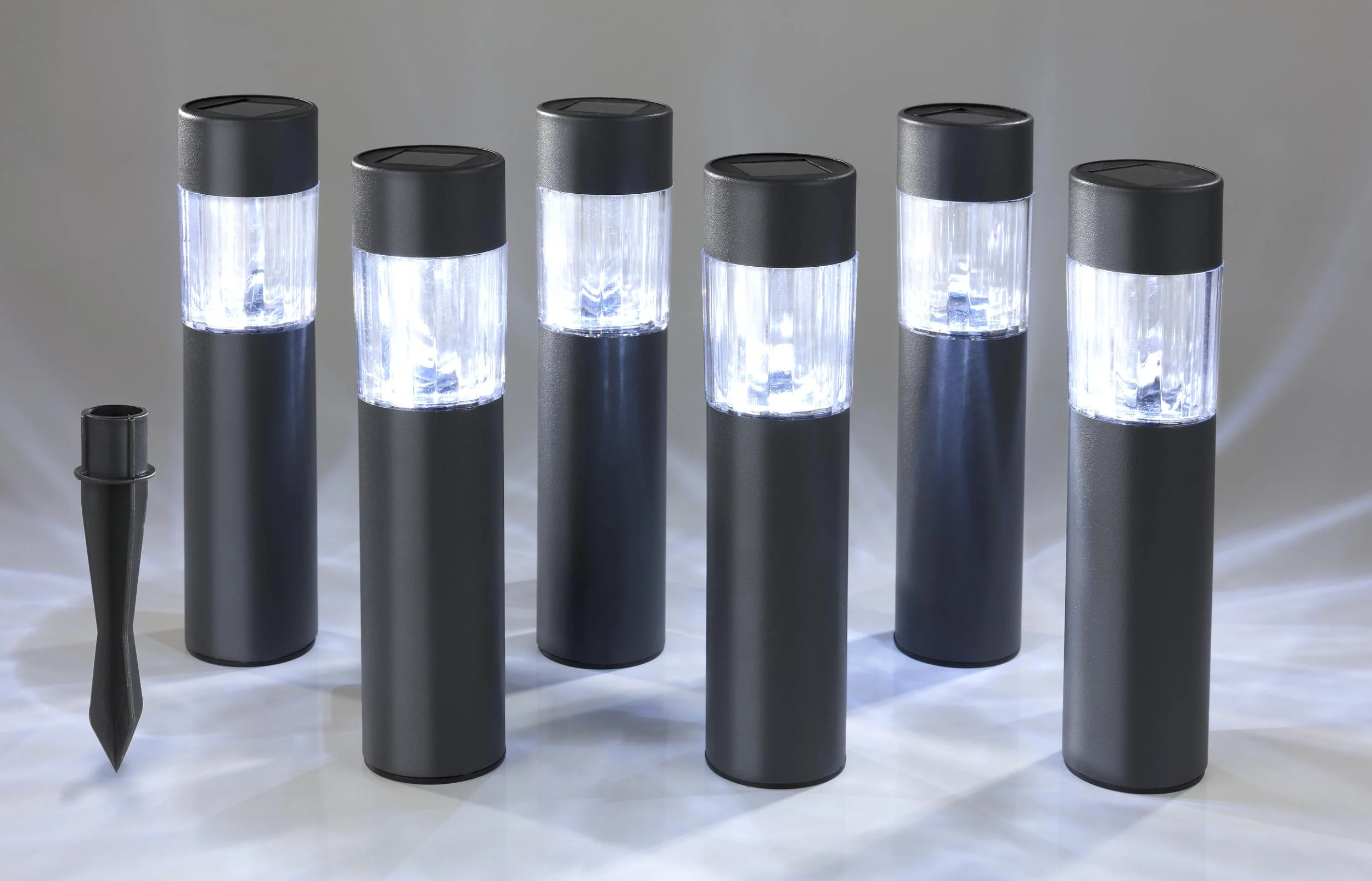 Solar Poller Leuchten in dunkelgrau - 6er Set - 2