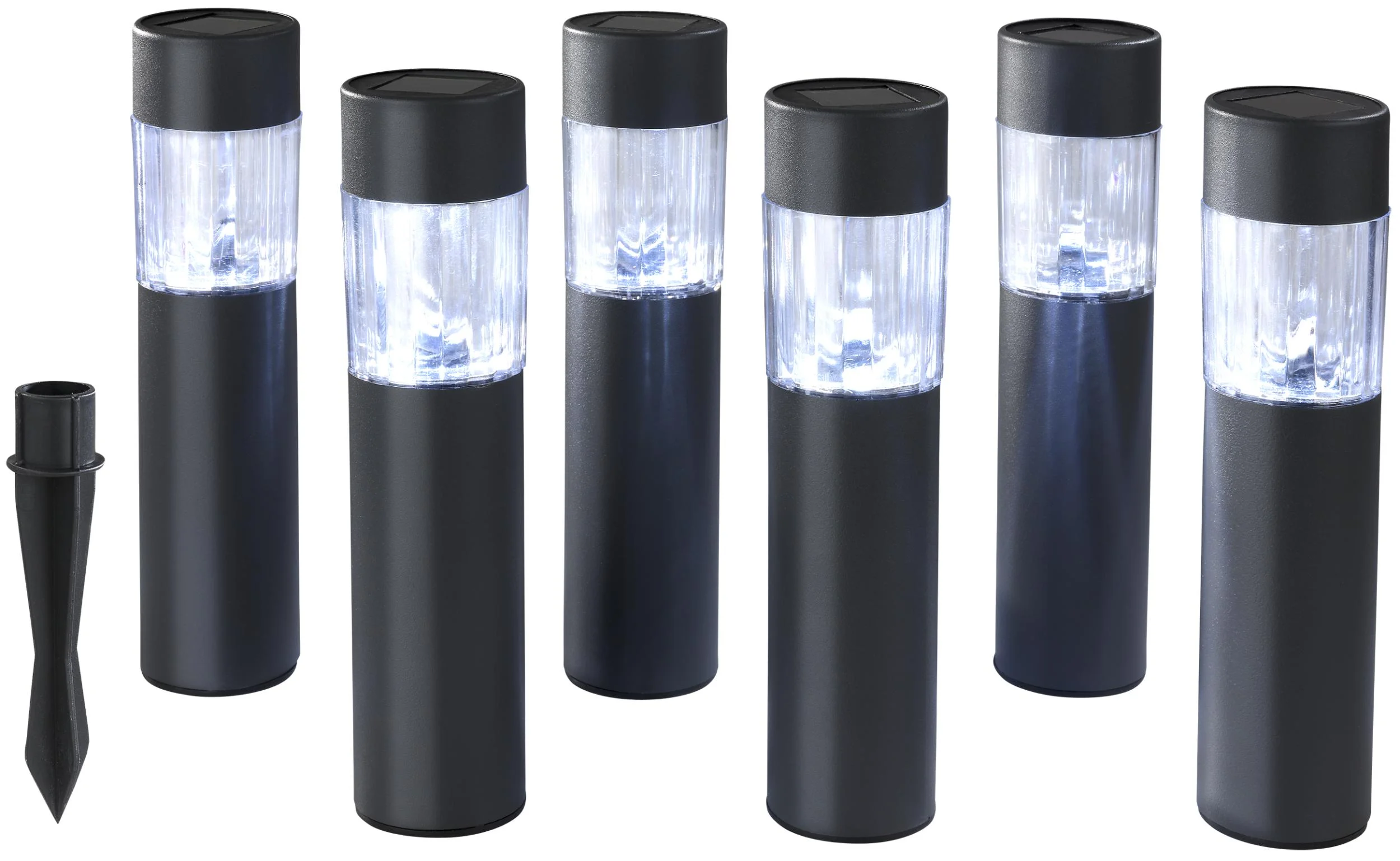 Solar Poller Leuchten in dunkelgrau - 6er Set - 3