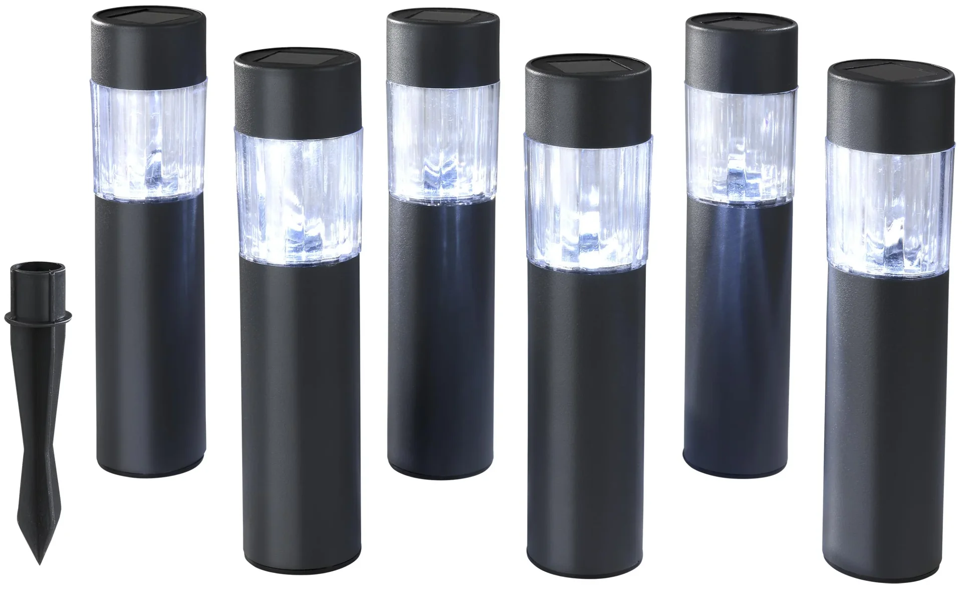 Solar Poller Leuchten in dunkelgrau - 6er Set - 3