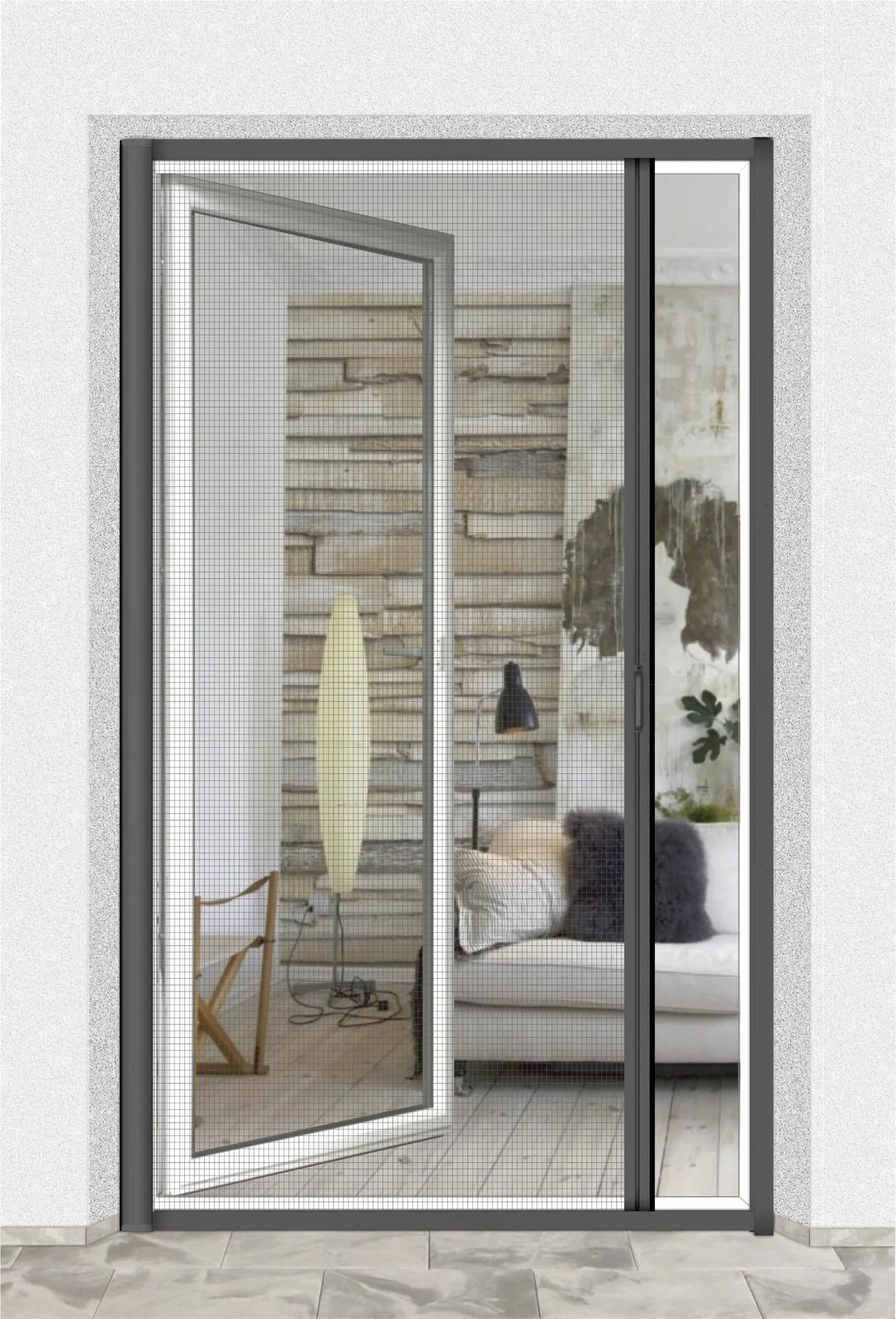 Insektenschutz-Rollo für Türen, 125 x 225 cm in anthrazit - 1