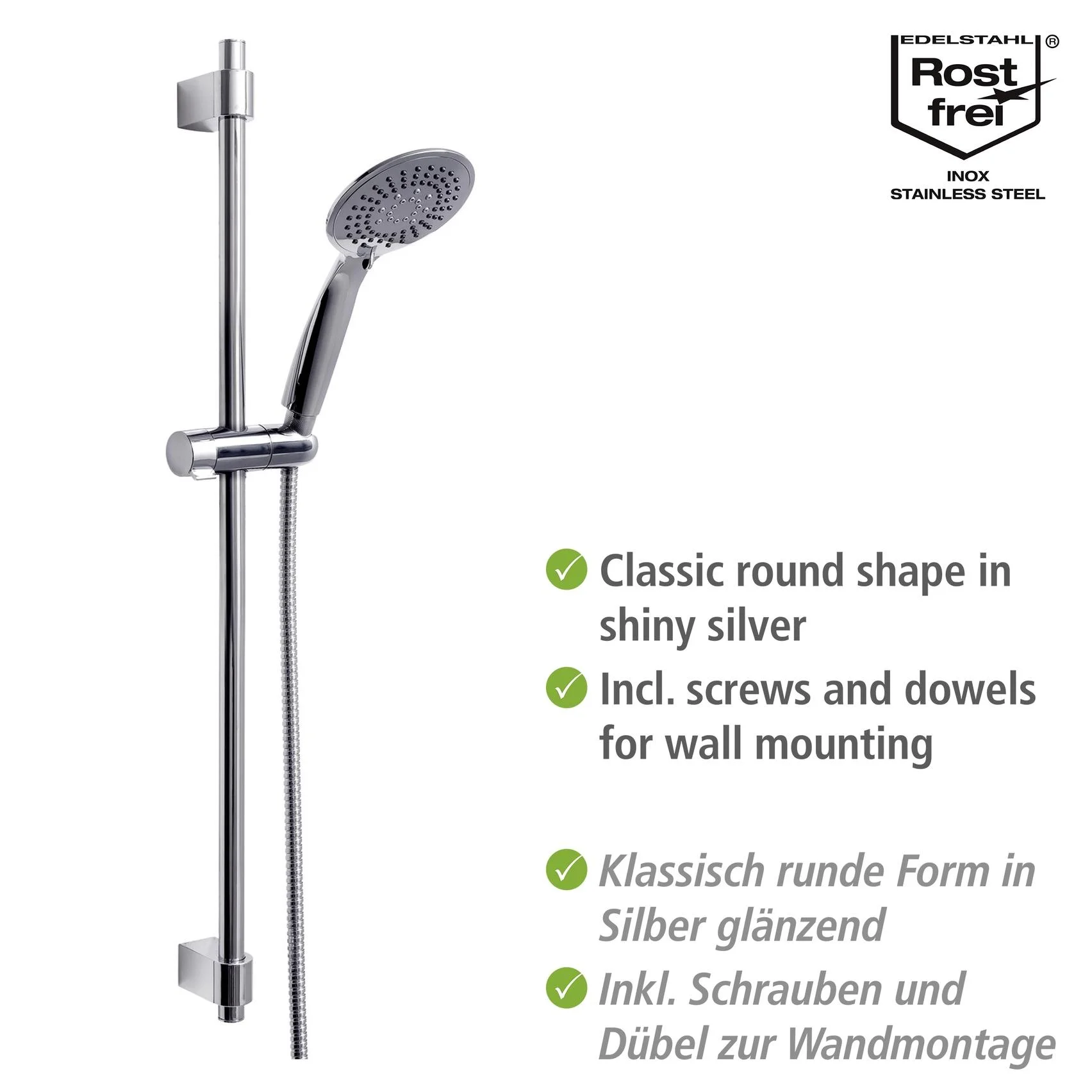 Brauseset Young Chrom, Länge Stange: 66 cm - 1