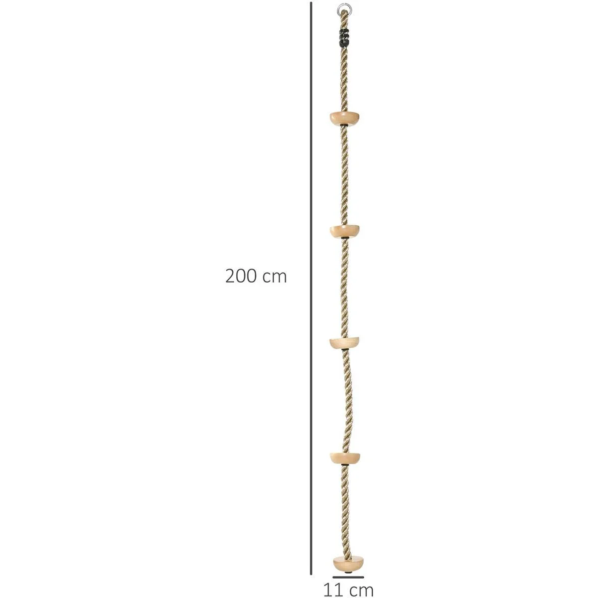 Kletterseil mit Holzsprossen, für 3-14 Jahre - 1