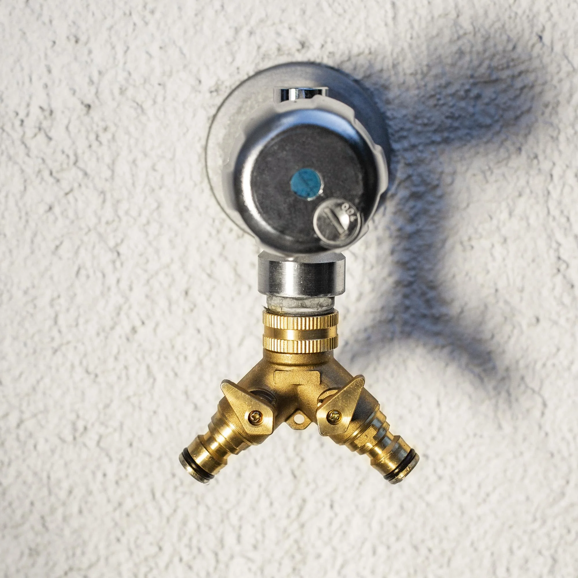 Wasserverteiler 2 Wege für 1/2' + 3/4' / Wasserhahnanschluss /Wasserhahnstecker - 2