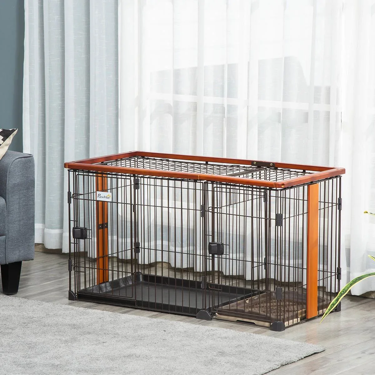 Hundeecke mit Toilette - Stahl/Kunststoff - 111 x 54 x 61 cm - 0