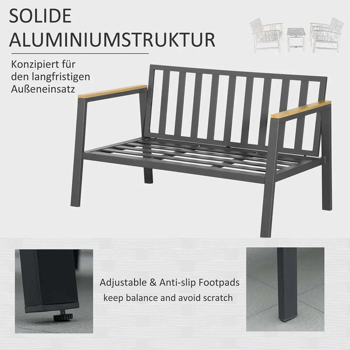Solar-Wandleuchte - Schwarz - 23 x 26 x 47 cm - 4