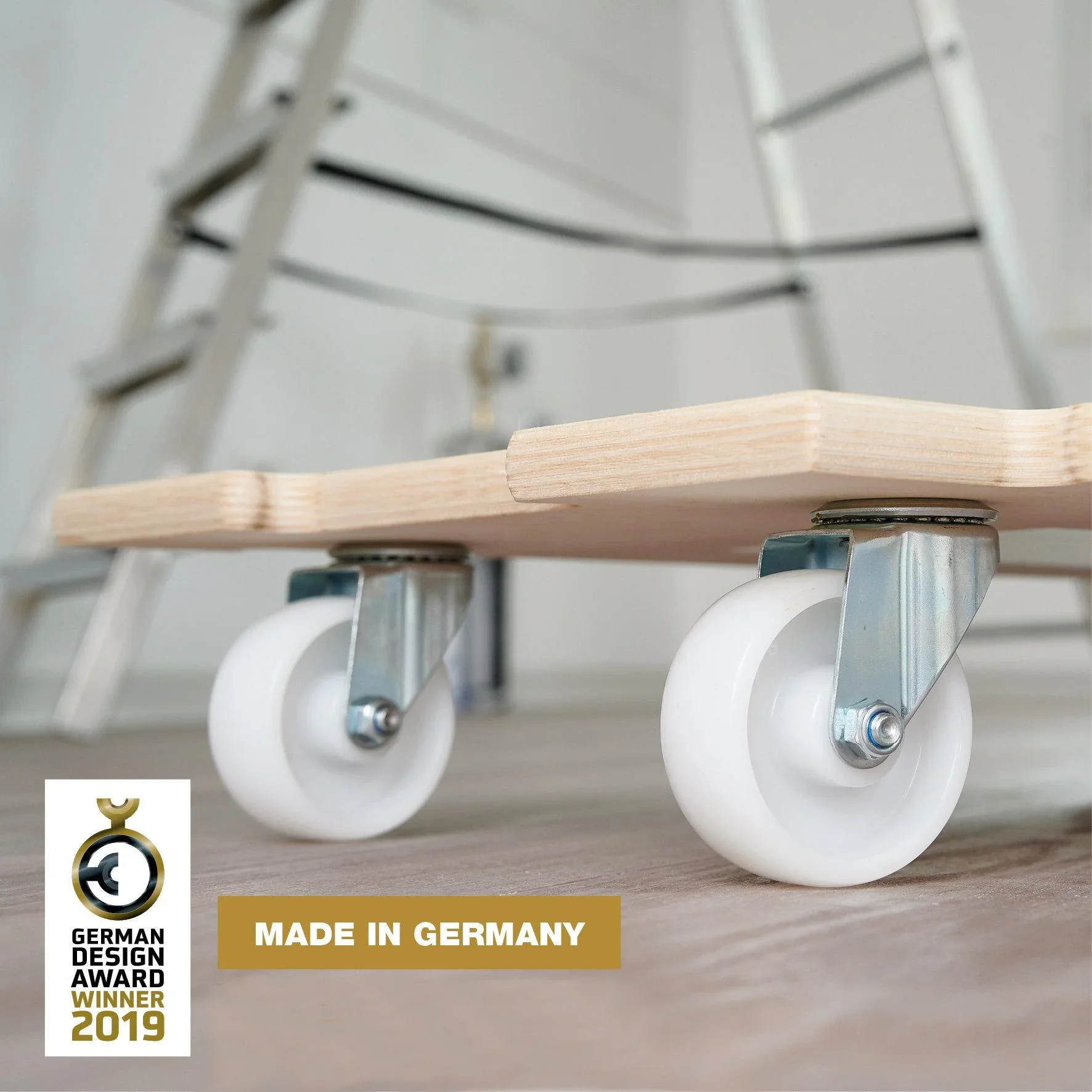 Transporthilfe MM 1382, 59 x 39 x 11 cm, kombinierbar, harte Rollen Ø 75 mm, Rollenlager, Birke FSC®, Tragkraft 250 kg - 6