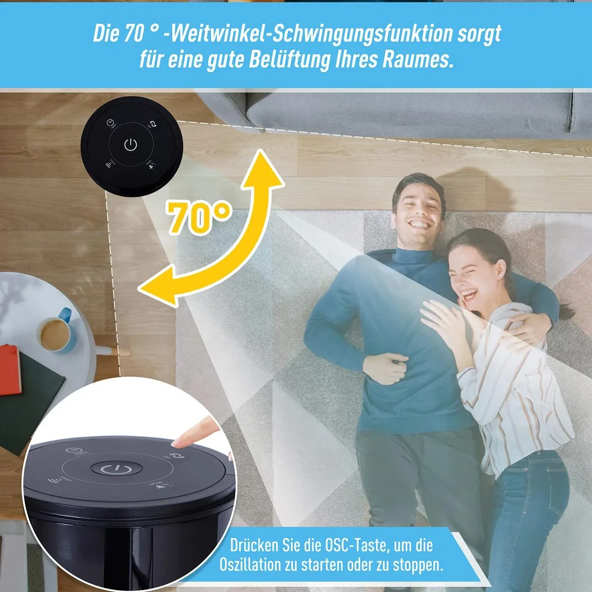 Turmventilator mit Fernbedienung - 0