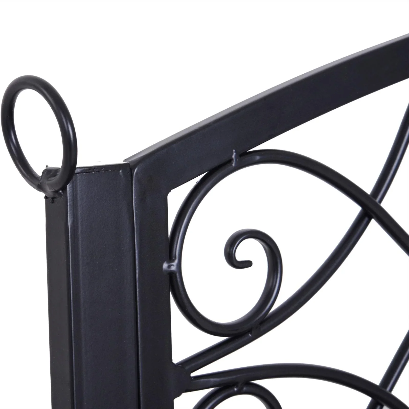 Hängebank 2-Sitzer Gartenschaukel Schaukelbank Schwebebank mit Ketten Metall Schwarz 132 x 63 x 58 cm - 4