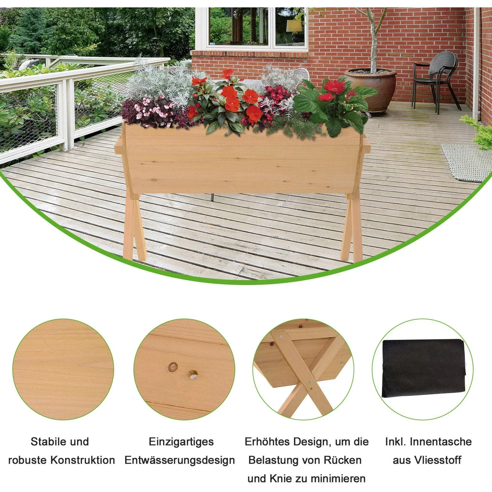 Hochbeet mit Vliesstofftuch - 3