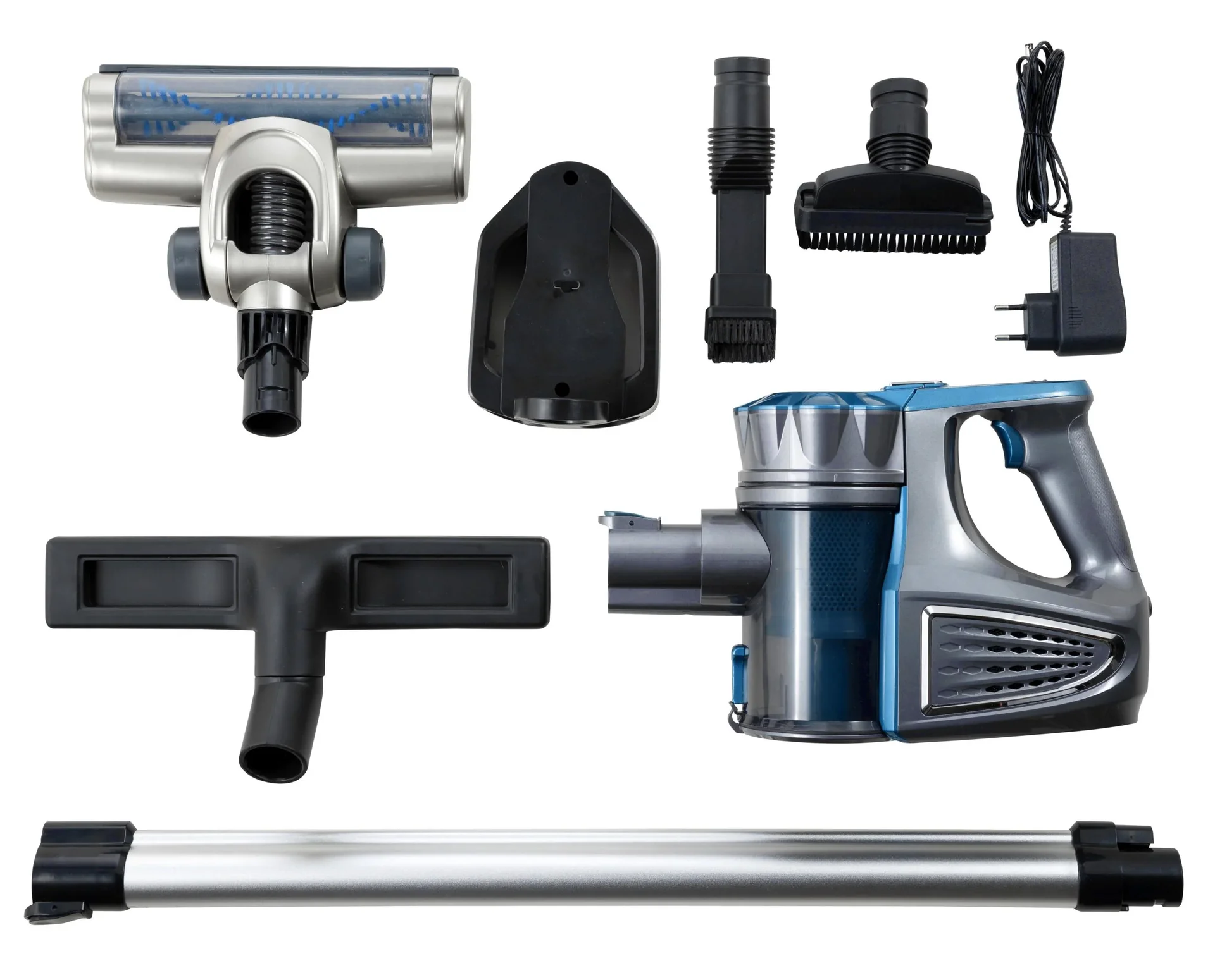 2 in 1 Akku-Zyklon-Handstaubsauger „Practico Go“, beutellos, mit Turbodüse und Parkettdüse, 21,6 Volt - 2