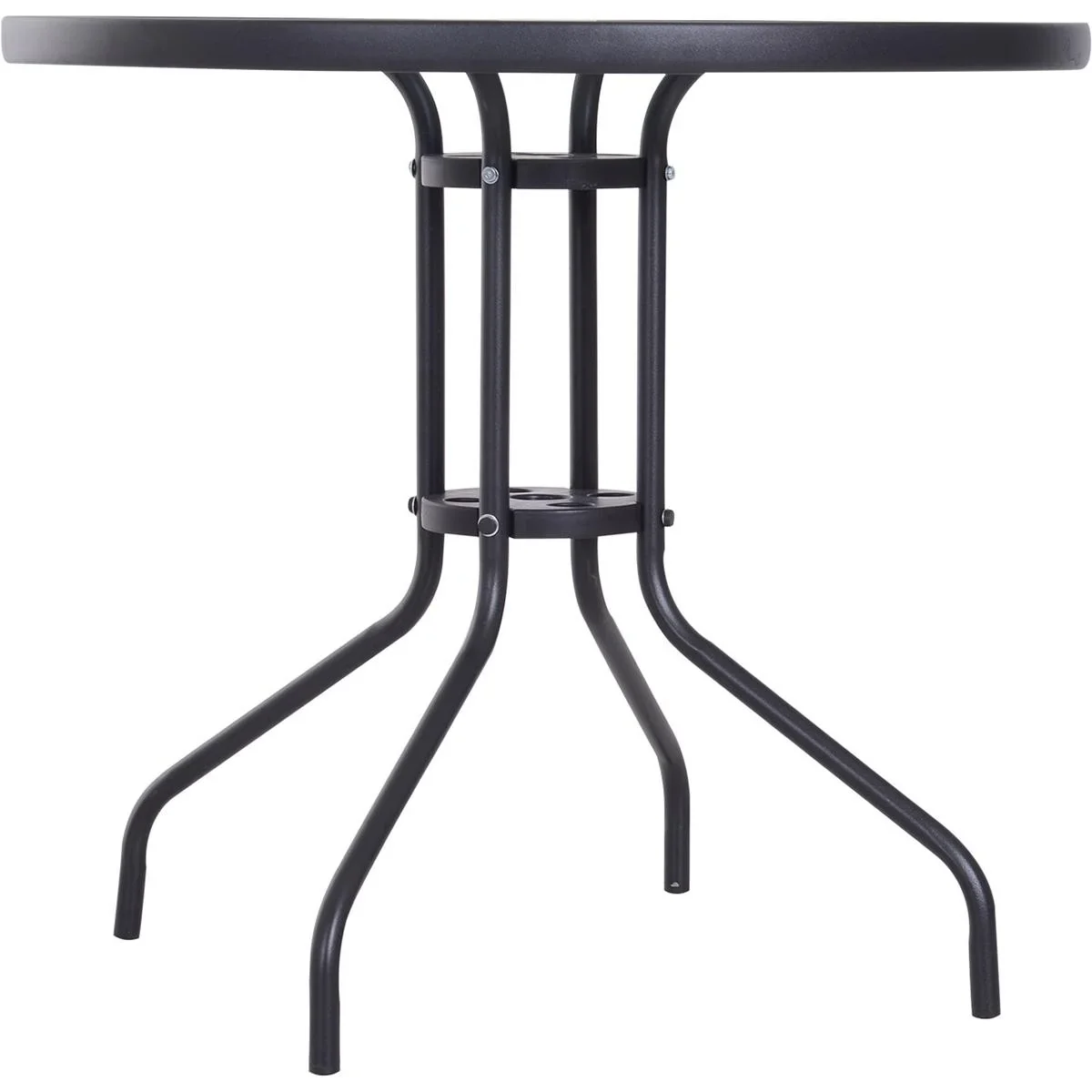 Gartentisch mit Sonnenschirmhalter schwarz - 3