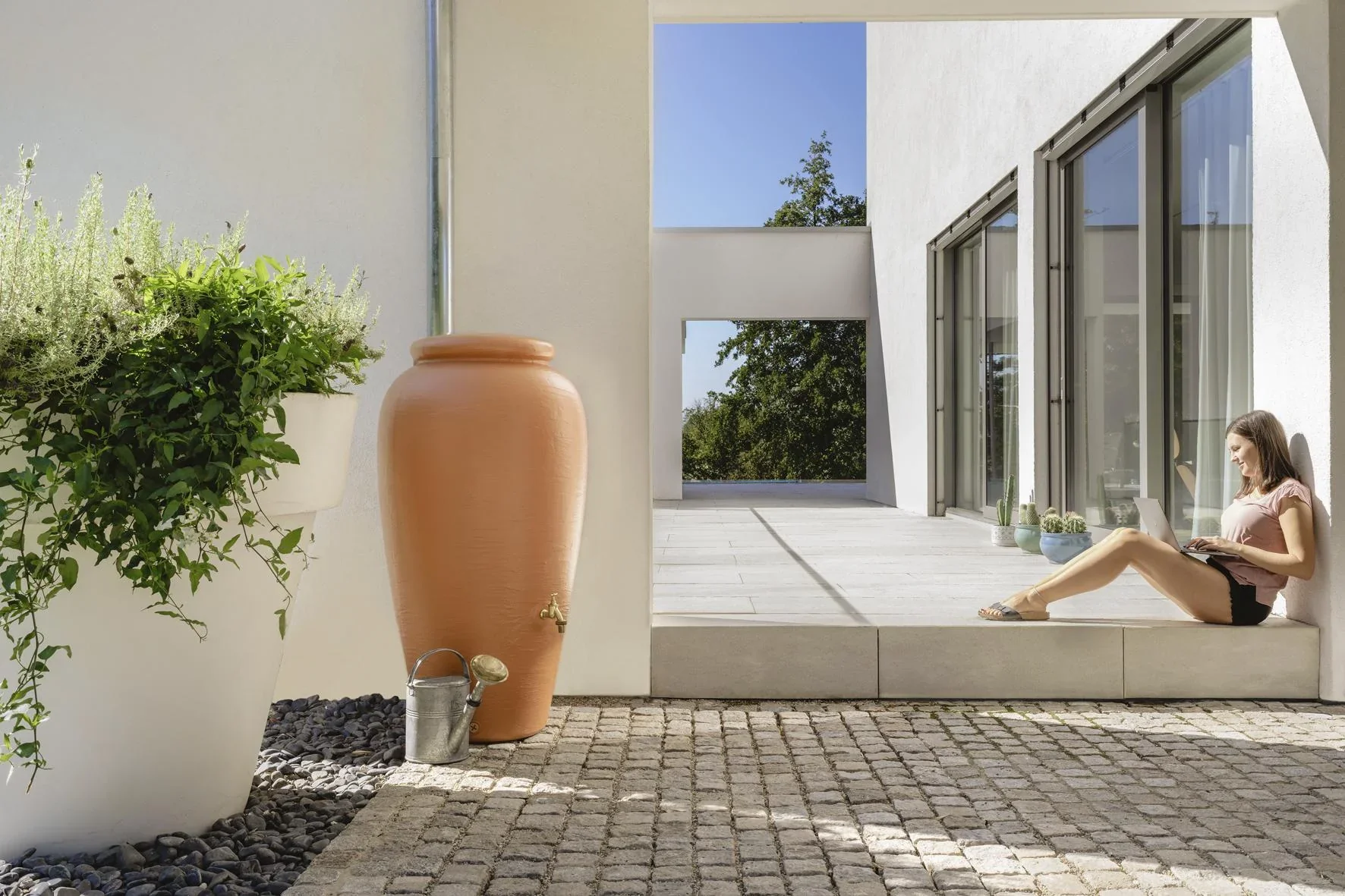 Regenwasser Amphore / Regentonne 240 L, terrakotta - 3