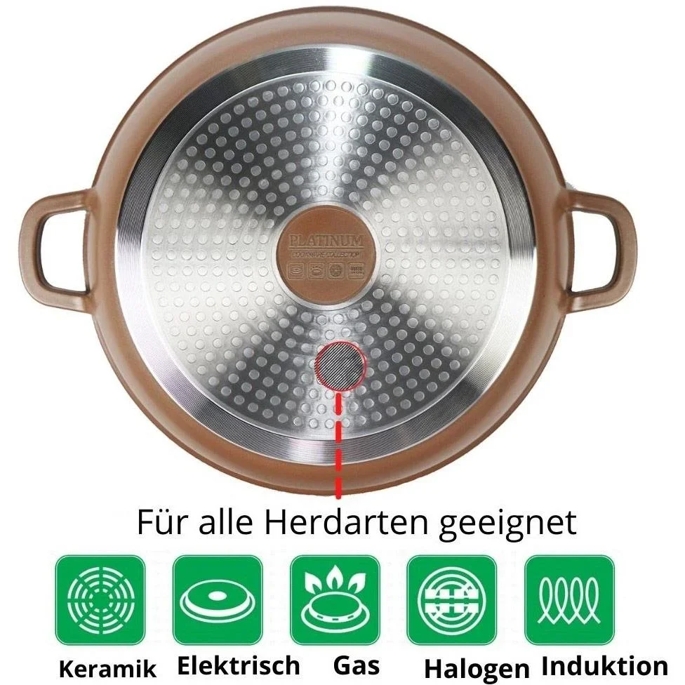 Kochtopf/Kasserolle - mit Deckel - 24 cm - Kupfer - 2