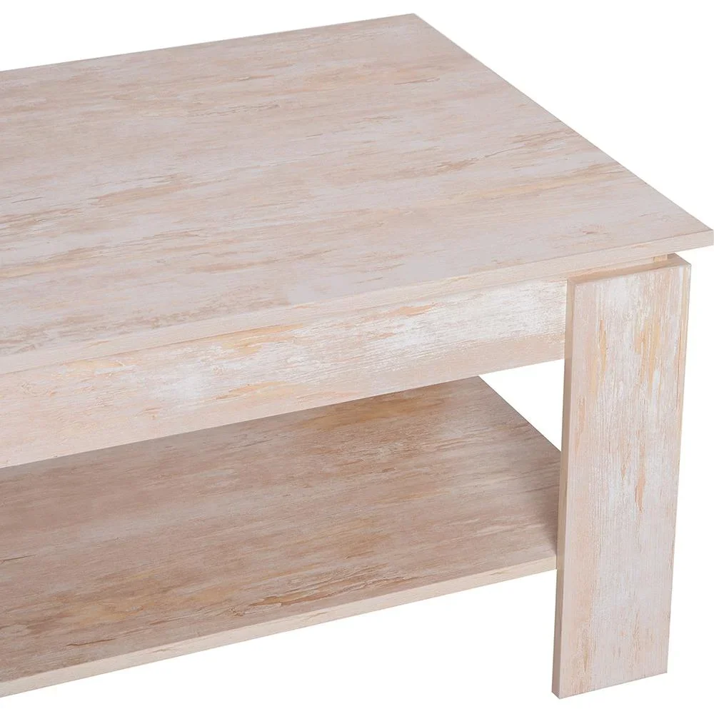 Couchtisch Beistelltisch Kaffetisch mit Ablage Pinie Holz 110 x 65 cm - 0
