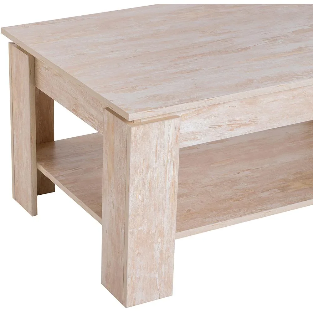 Couchtisch Beistelltisch Kaffetisch mit Ablage Pinie Holz 110 x 65 cm - 4