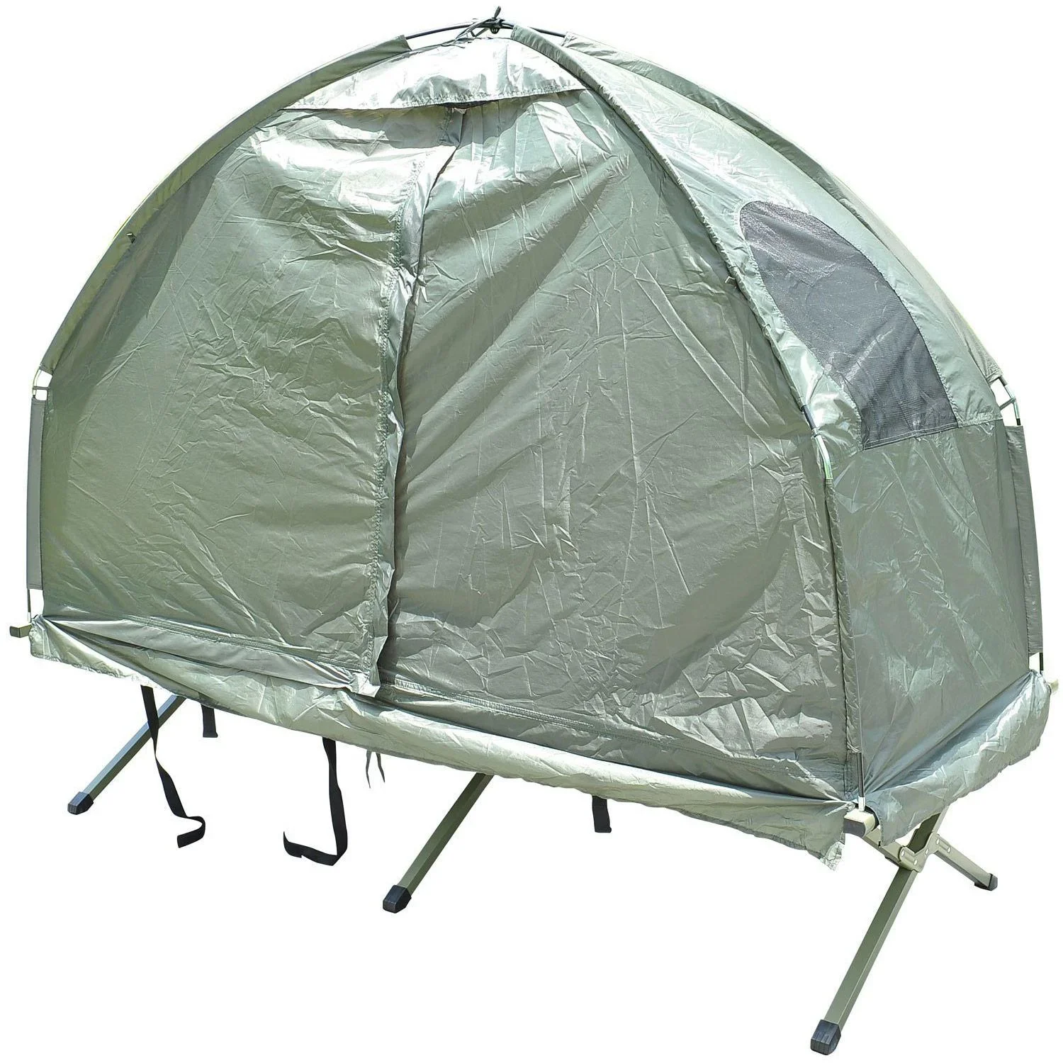 Campingbett Set mit ZeLT SChlafsack Matratze 4 in 1 faltbar Dunkelgrün - 4