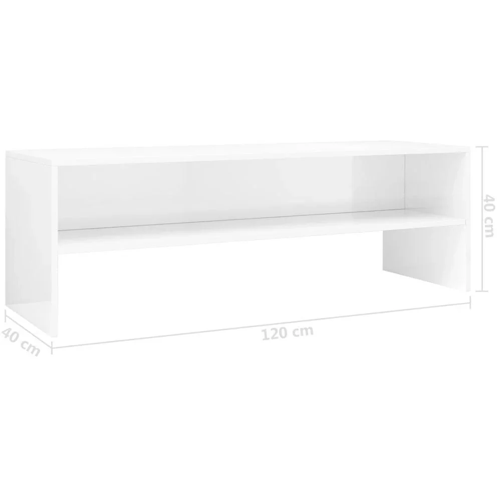 TV-Schrank 120x40x40 cm Hochglanz weiß Spanplatte - 2
