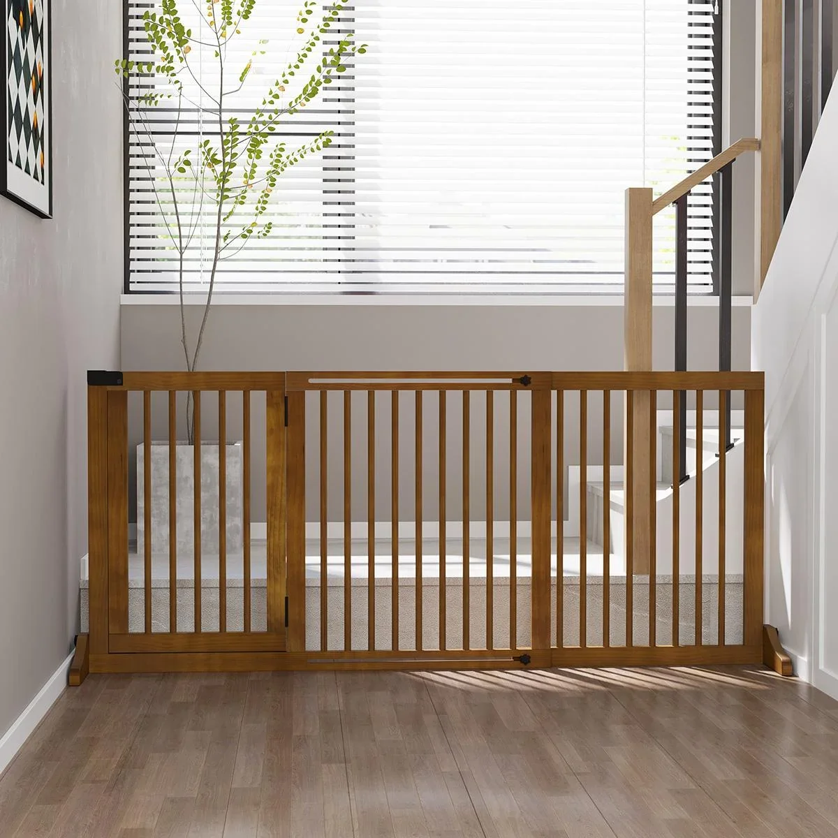 Türschutzgitter für Hunde braun - 1