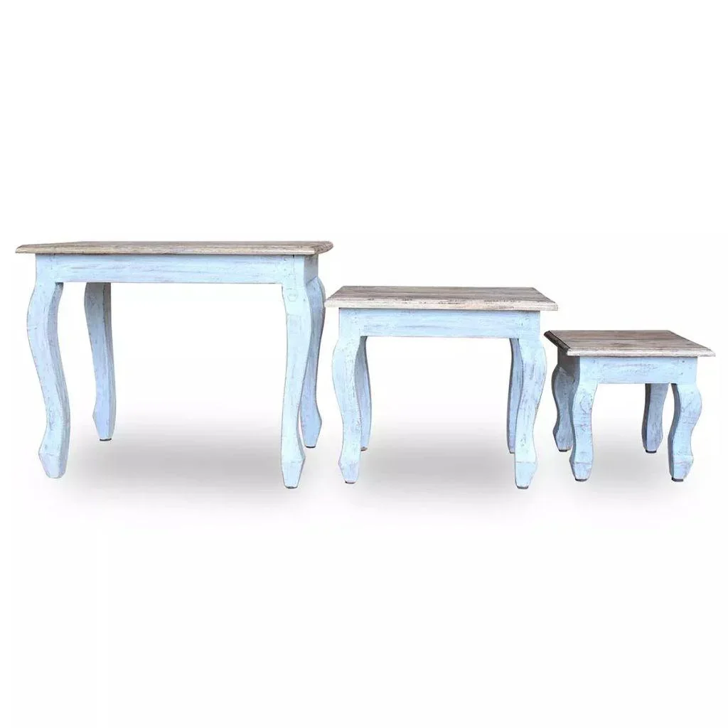 3-teiliges Tischset aus massivem Recyclingholz - 4