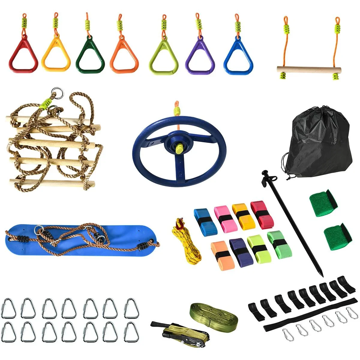 Slackline ninja style - 13 Meter - Kletterset für Kinder - 0