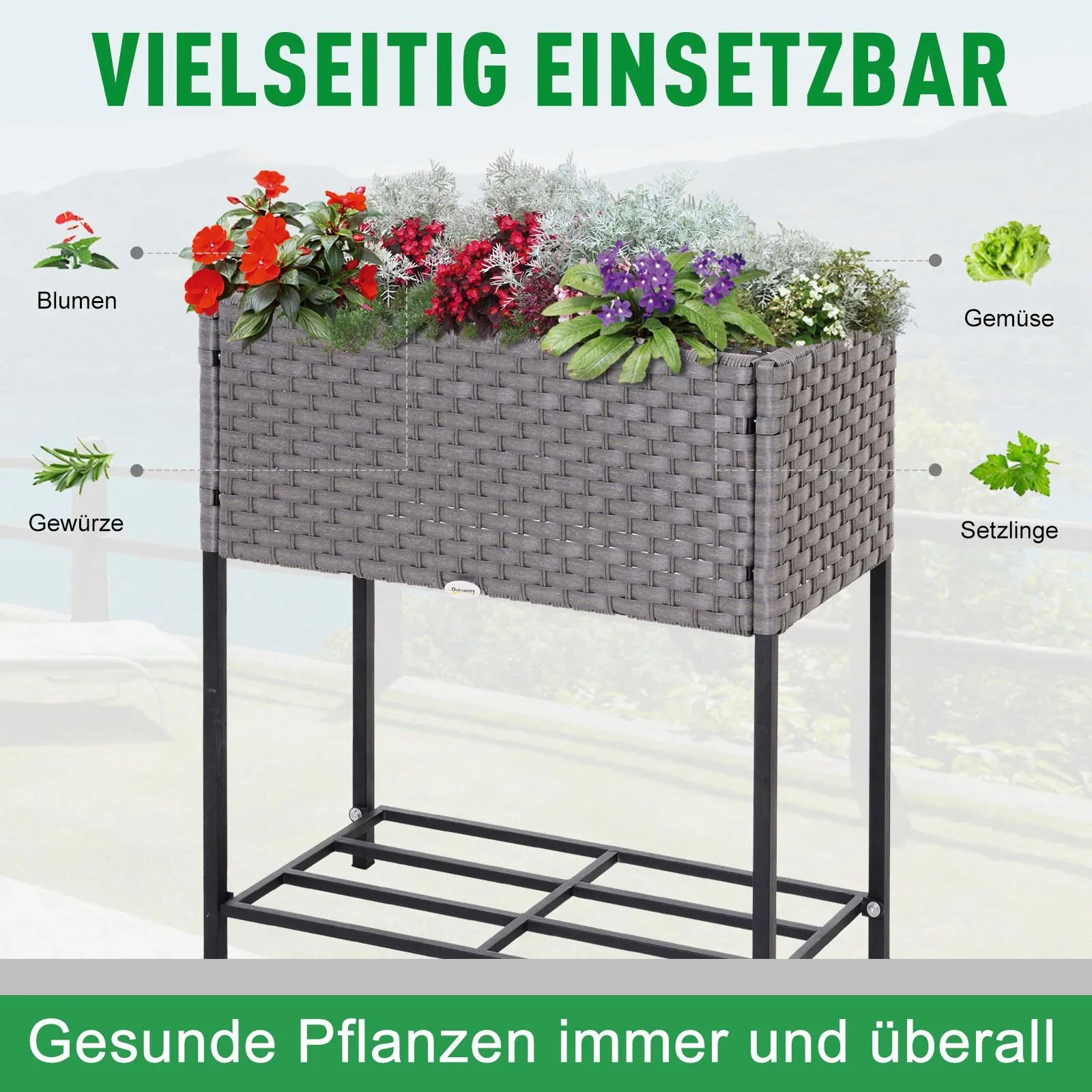 Hochbeet mit Ablage - 3