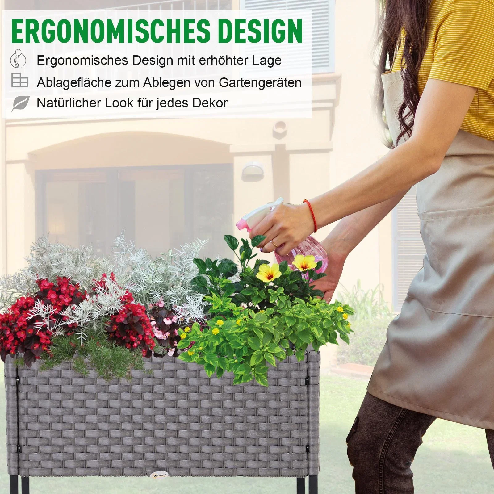 Hochbeet mit Ablage - 6