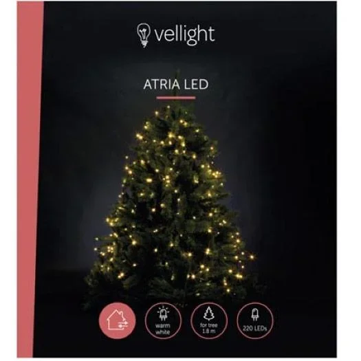 Vellight Weihnachtsbeleuchtung - für Weihnachtsbäume bis zu 180 cm - 220 LEDs - Warmweiß - Innen & Außen - 0