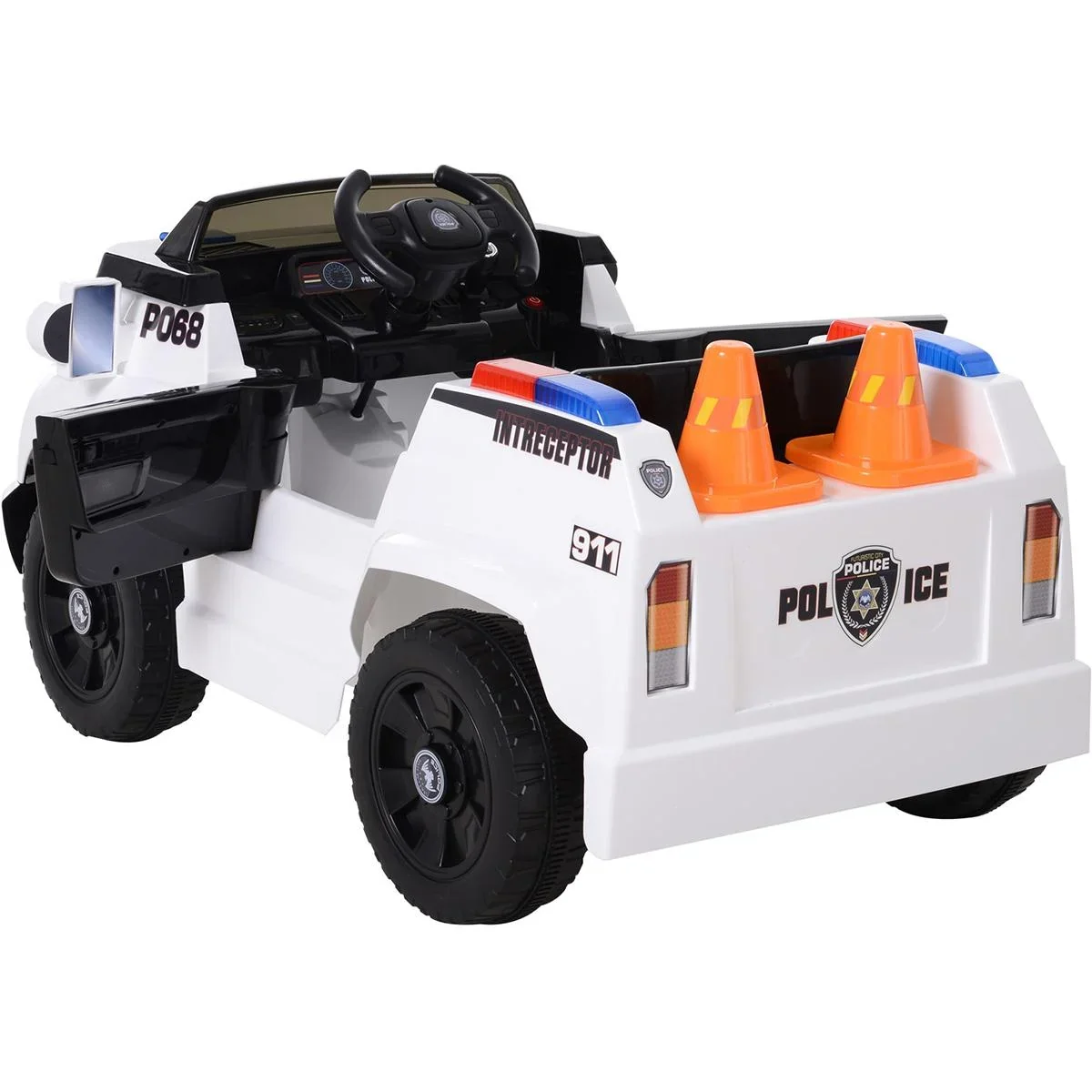 Kinder Polizeiauto mit Fernbedienung weiß - 3