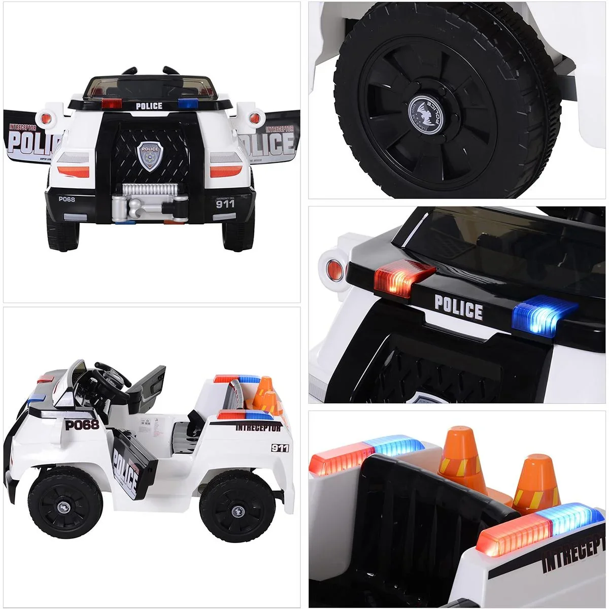 Kinder Polizeiauto mit Fernbedienung weiß - 7