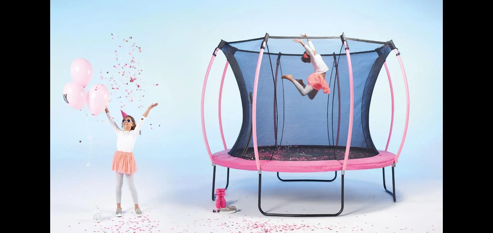 Springsafe Trampolin Colours 305 cm mit Sicherheitsnetz, Outdoor-Trampolin, Durchmesser 305 cm, rund, pink - 0