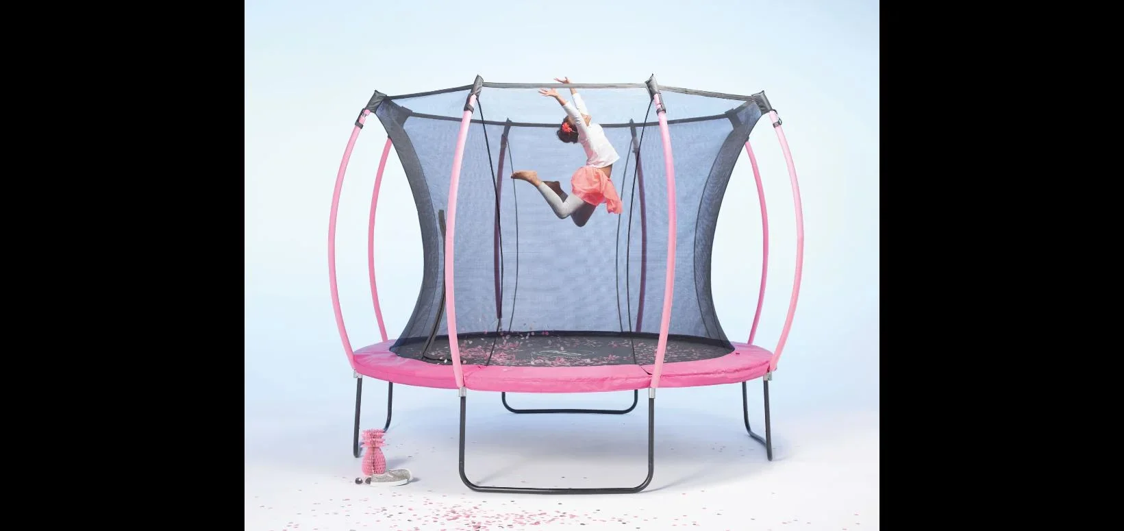 Springsafe Trampolin Colours 305 cm mit Sicherheitsnetz, Outdoor-Trampolin, Durchmesser 305 cm, rund, pink - 2