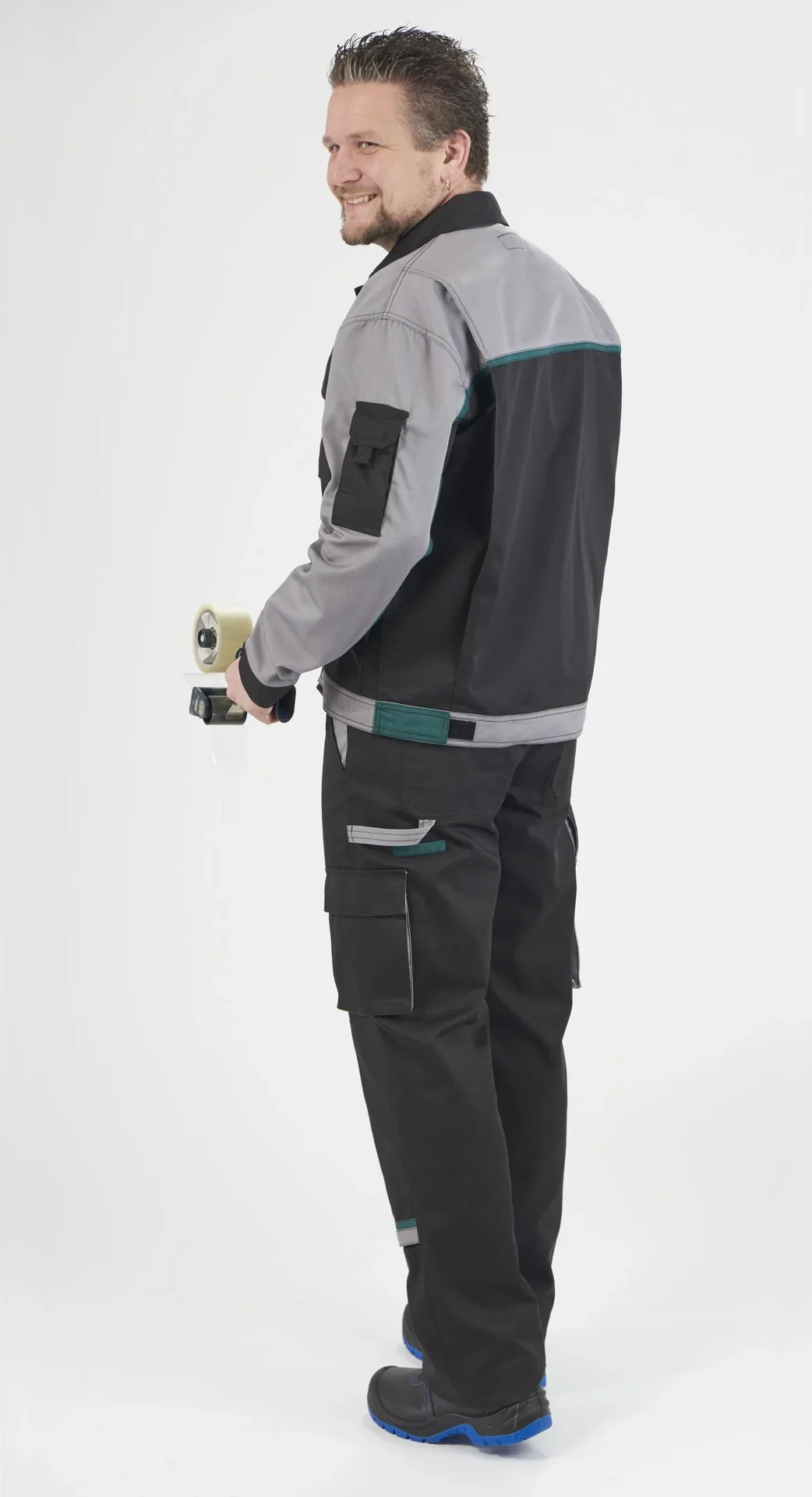 Blousonjacke, Farbe schwarz/grau/grün, Gr. 46 - 2