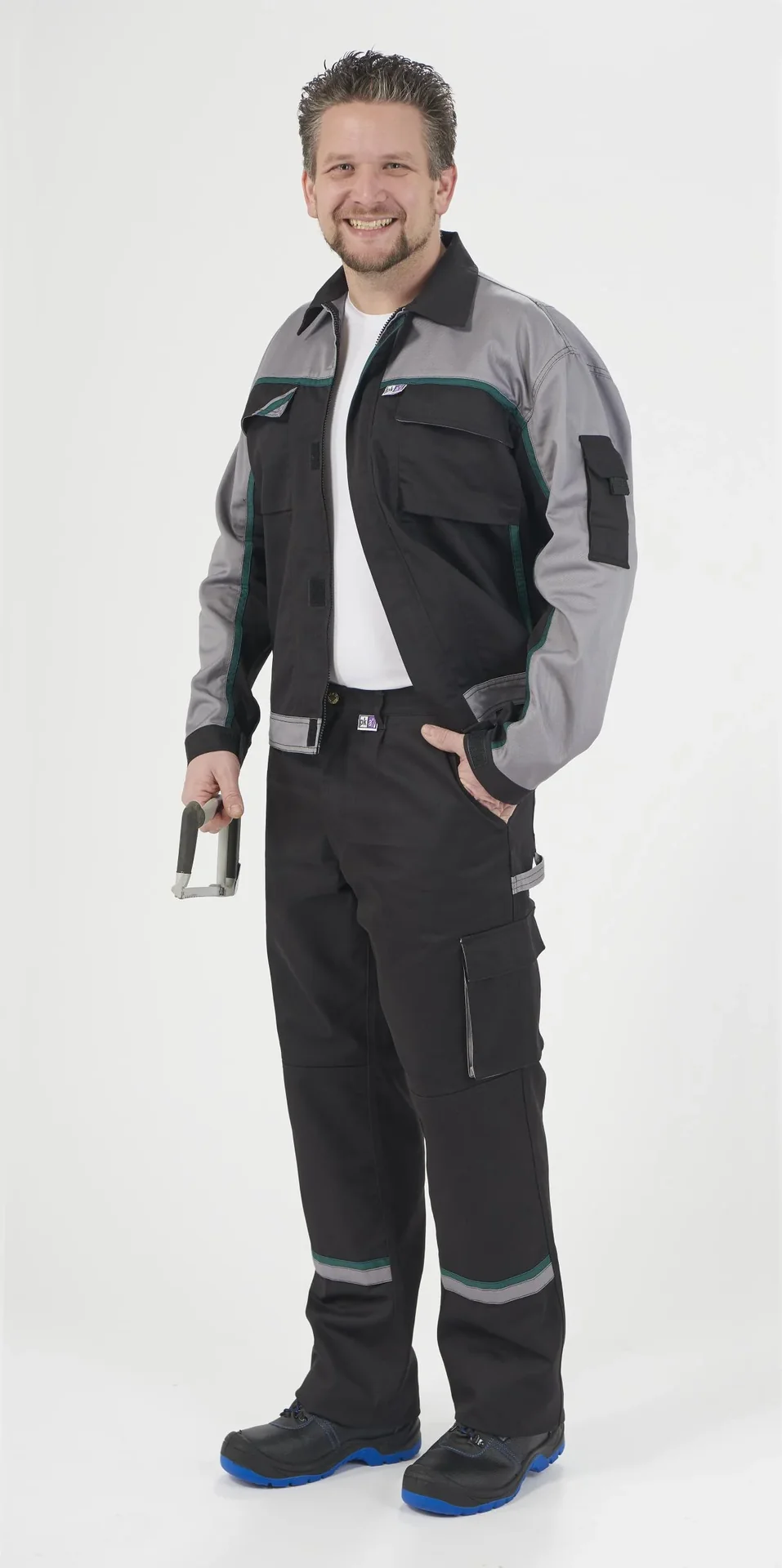 Blousonjacke, Farbe schwarz/grau/grün, Gr. 46 - 5