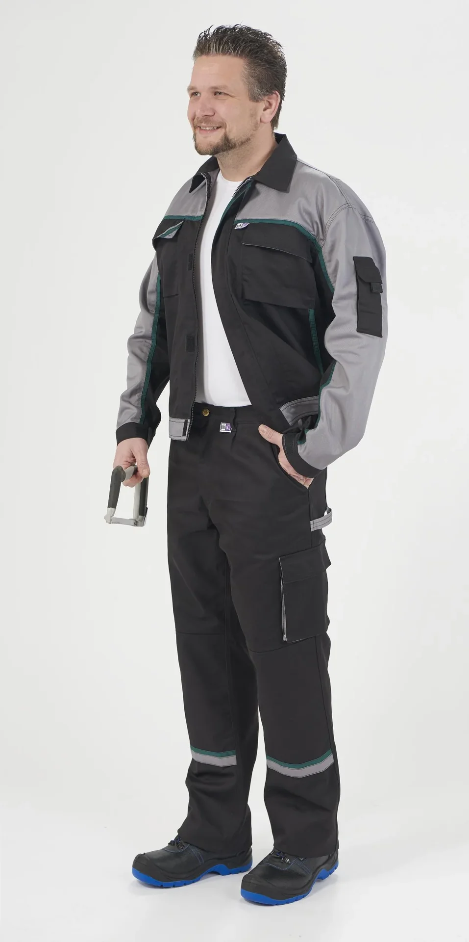 Blousonjacke, Farbe schwarz/grau/grün, Gr. 46 - 6