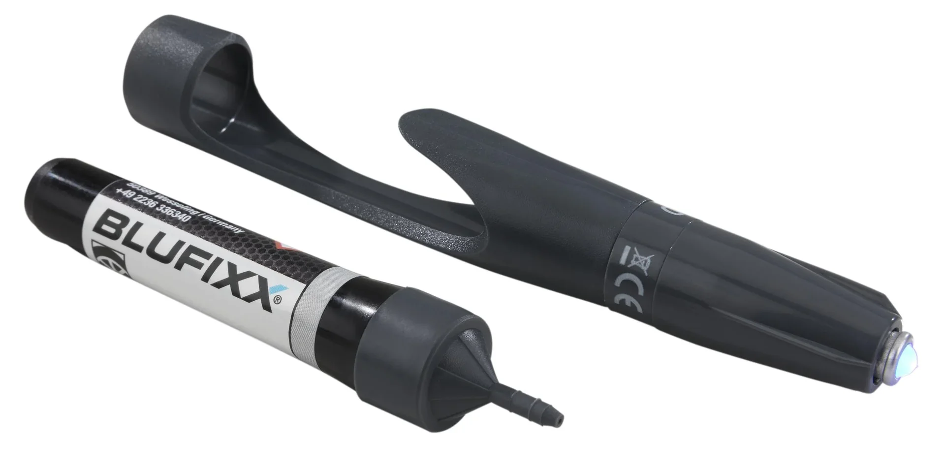 Felgen-Reparaturstift 5 g - inklusive blauem LED-Licht - silber - 2